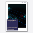 Deckblatt eines Berichts über 'Emerging Risks' mit abstraktem Verkehrsdesign und ASA-SVV-Logo.
