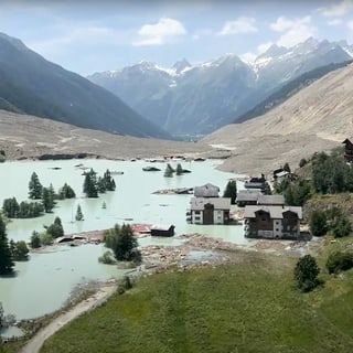 Drohnenaufnahmen zeigen das verschüttete Blatten