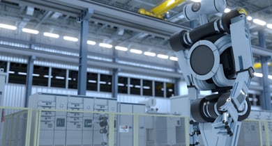 Roboter in Fabrikhalle