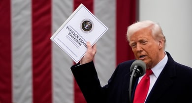 S President Donald Trump speaks during a tariff announcement in the Rose Garden of the White House in Washington, DC, USA, 02 April 2025.