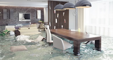 überschwemmtes Zimmer Überschwemmung