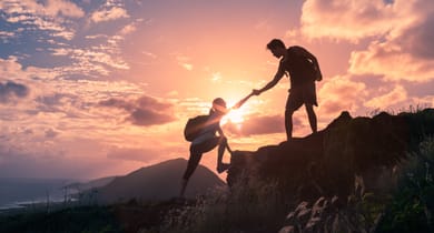 Auf den Berg steigen