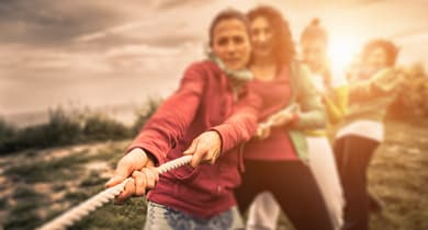 Am selben Strick ziehen