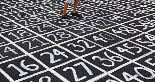 Zahlen auf einem Fussboden
