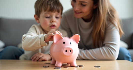 Kind mit Sparschwein