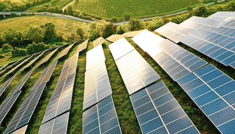 Nachhaltigkeitsreport Betriebliches Umweltmanagement Titelbild - Solarpanels