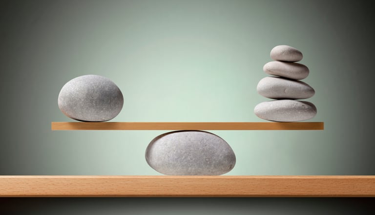 Steine auf der Waage