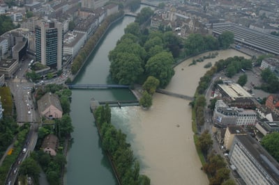 Foto Hochwasser Zürich August 2005