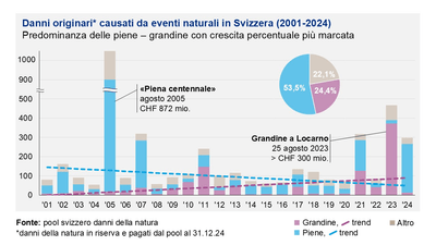 Grafik zu den Originalschäden durch Naturereignisse in der Schweiz IT