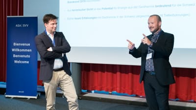 Davind Henzi und Pierre Hüppi am moderieren