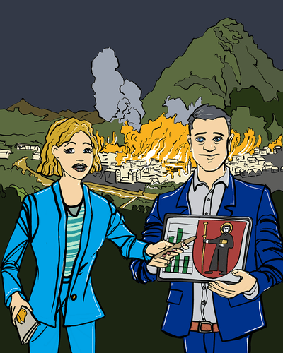 Illustration: Brand von Glarus: 1861 zerstörte ein Grossbrand zwei Drittel der Stadt.